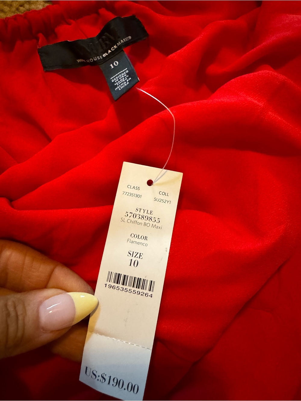 NWT WHBM Chiffon Burnout Maxi Dress - Picture 7 of 8